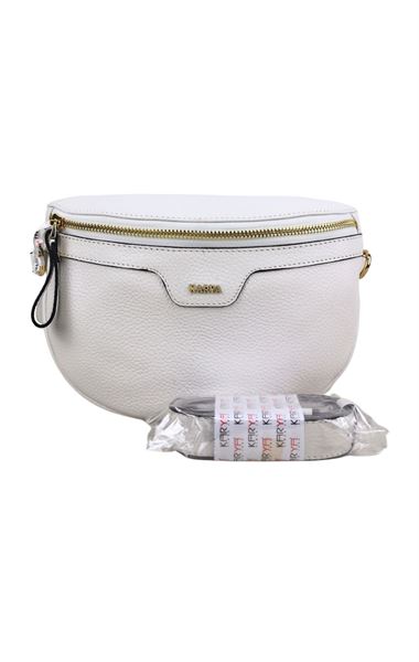 Hakiki Deri Kadın Bel Çantası & Crossbody Bag 2499 Beyaz
