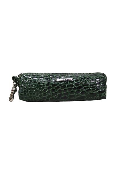 Yeşil Kroko Hakiki Deri Unisex Anahtarlık Bozuk Para Cüzdanı 0436000