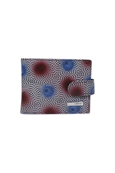 Mor - Mavi Hakiki Deri Unisex Kartlık Cüzdan 054