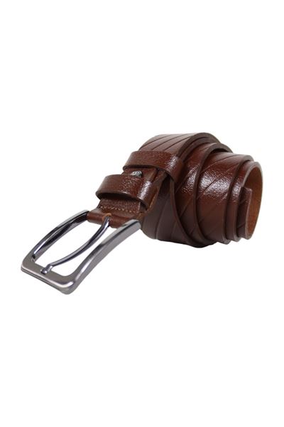 Taba %100 Hakiki Deri Erkek Çizgili Kemer 8006